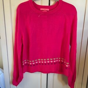 Brand new Lily Pultizer pink heart sweater medium